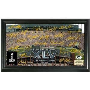Green Bay Packers Super Bowl XLV Champions Signature Gridiron Framed 