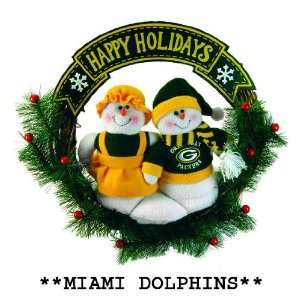   Dolphins 15 Animated Musical Snowman Christmas Wreath