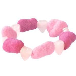  Pink Heart Felt Bracelet: Toys & Games