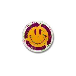  Mini Button Recycle Symbol Smiley Face 