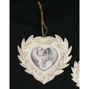   CREAM HEART SHAPE HANGING PHOTO FRAME BY CAAB LIVING: Kitchen & Dining
