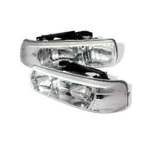 99 03 Chevy Silverado Crystal Headlights  Chrome 
