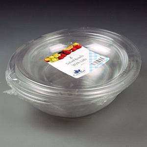   Housewares Pack Of 2 Clear 2400Cc Plastic Salad Bowl