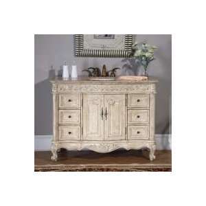  48 Inch Single Sink Vanity with Antique White Finish and 