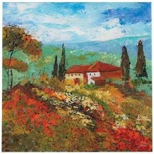   Reverse Hand Painted Tuscan Scene 24 Square Wall Art