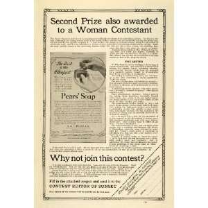  1915 Ad Pears Soap Contest Mrs. William H Martin Win Los 
