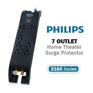  Philips SPP4102WA 10 Outlet Home Theater Surge Protector 