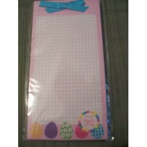  Magnetic List Pad ~ Pink Egg with Ribbon: Office Products