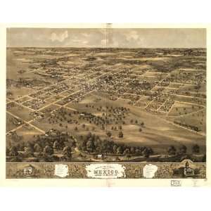   eye view of the city of Mexico, Audrian Co., Missouri 1869. Drawn by A