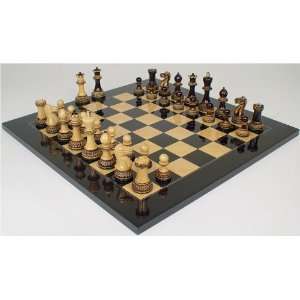   Staunton Chess Set Package in Burnt Boxwood 3.75 King Toys & Games