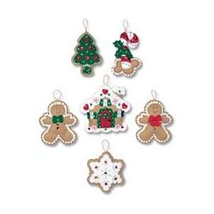   Bucilla Gingerbread House Ornaments Felt Applique Kit: Home & Kitchen