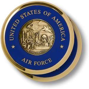  Air Force Theme Brass 2 Coaster Set 