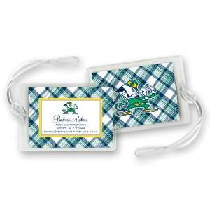  Notre Dame Luggage Tag Plaid Fighter