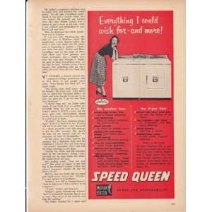  Speed Queen Washer And Dryer 1957 Original Vintage 