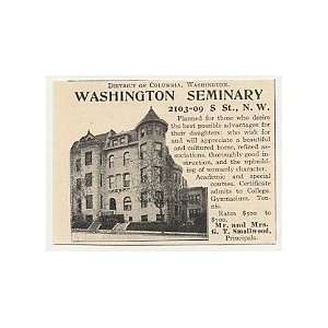  1905 Washington DC Seminary Girls School Print Ad