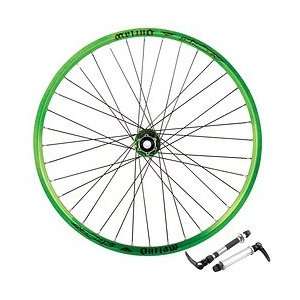 Azonic Outlaw 135 26 wheelset, F/R Ano Green:  Sports 