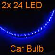 48 LED Blue Car strip lights 20 modes Knight Rider Scan  