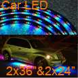 48 LED Red Bulb Scan Strip Car Light + Remote Control  