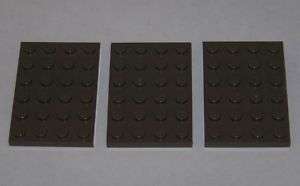Lot 3 Legos 4x6 Old Dark Stone Gray Plates  