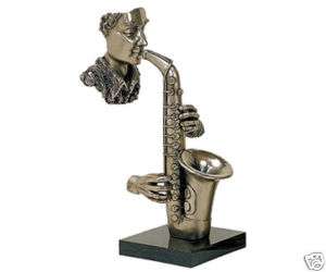 Saxophone Player Jazz Musician Pewter Statue Music  