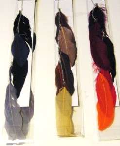 FEATHER HAIR CLIP EXTENSIONS VIBRANT DANGLING RETRO *** ASSORTED 