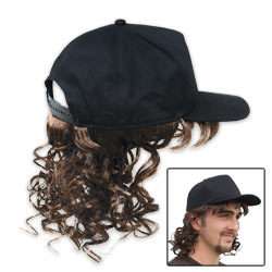 Billy Ray Mullet Hat with Hair & bangs. Gag or Novelty Cap BB10079 