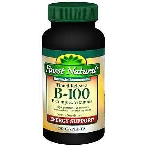  Finest Natural B 100 B Complex Caplets, 50 ea: Health 