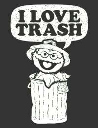 Love TRASH Oscar the Grouch Sesame Street T Shirt NWT  