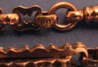 CHARMING 9CT ROSE GOLD VICTORIAN ETRUSCAN FANCY LINK BRACELET WITH T 