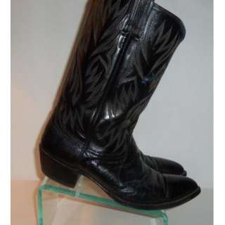Mens Nice Dan Post Black Reptile Cowboy Western Boots Size 13 D 