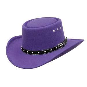  Purple Faux Felt Gambler Hat *elastic