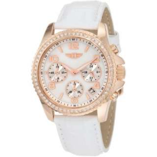 IBI 10064 006 Chronograph Mother Of Pearl Dial White Leather Watch 