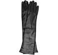 portolano black leather long gloves