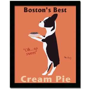   Bostons Best Cream Pie Boxer Dog Framed Print Picture: Home & Kitchen