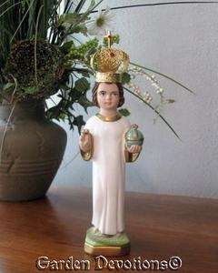 Italian Import 8 INFANT OF PRAGUE BABY JESUS STATUE ~ Jeweled Crown 