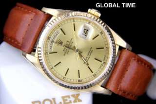 Mens Rolex 18238 Double Quickset President Leather Strap E Serial 