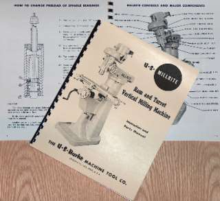 BURKE Millrite Vertical Mill Manual Parts List  