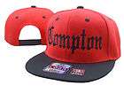 NEW VINTAGE COMPTON FLAT BILL SNAP BACK BASEBALL CAP HAT RED/BLACK