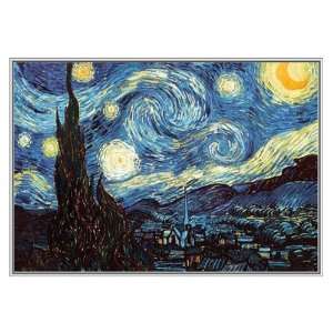  Van Gogh Starry Night Poster in Silver Metal Frame 