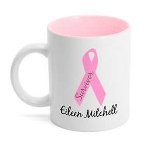 Breast Cancer Survivor Pink Ribbon Mug:  Home & Kitchen