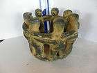 Awesome Large Heavy Pottery Circle of Friends Candle Holder Incense 