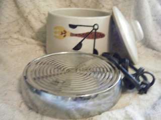 Vintage Stoneware WestBend Bean Pot/Electric Warmer/Crock Pot~NR 