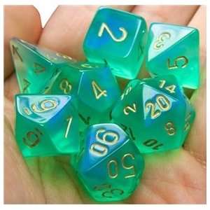  RPG Dice Set (Borealis Pale Green) role playing game dice 