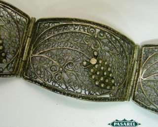 Silver Filigree Link Bracelet Jerusalem Palestine 1930s  