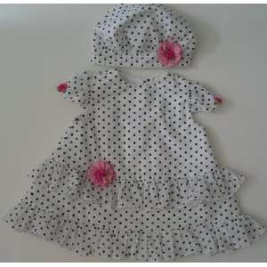  Darling Ruffles Dress/Hat for Baby Girl ~ Dots Baby