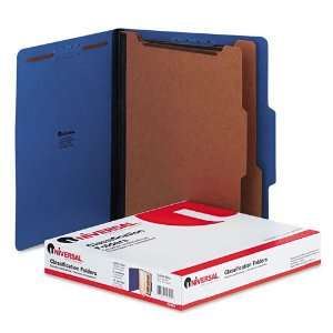 Universal  Pressboard Classification Folders, Ltr, 6 Section, Cobalt 