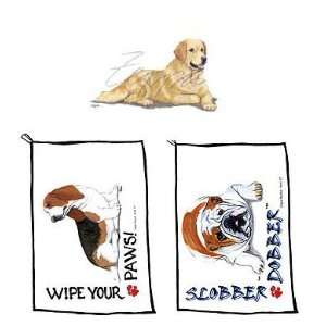   : Golden Retriever Lying Down Wipe Your Paws Towel: Kitchen & Dining