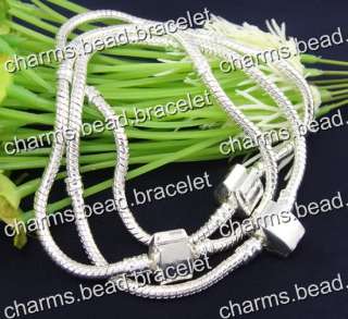   Clasp Snake Chain Charm Bracelets Fit European Beads 18 cm/7.1