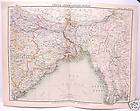 1911 original india north easter sect map bartholomew world atlas