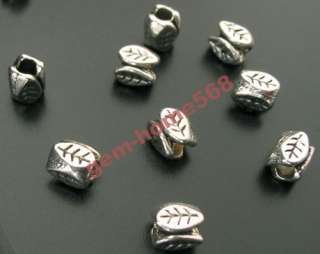 Free S&H 110 Tibetan Silver 3 Side Leaf Tube Beads B696  
